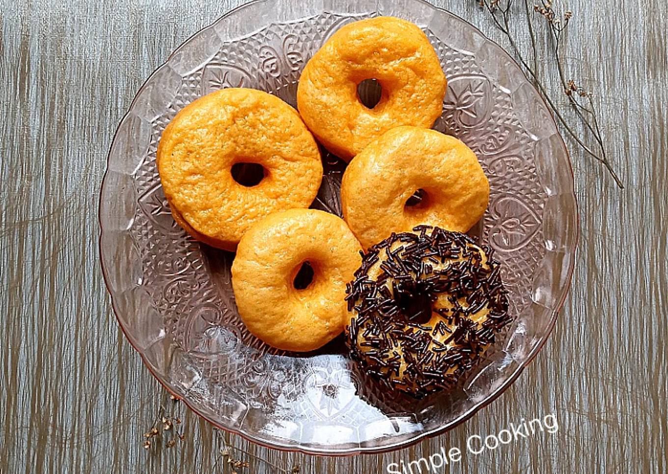 Donat Ubi Madu Eggless (lembut & empuk)