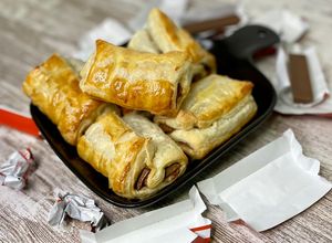 Una foto de Napolitanas de chocolatinas kinder