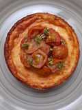 Tarta de Idiazábal con tomates cherry