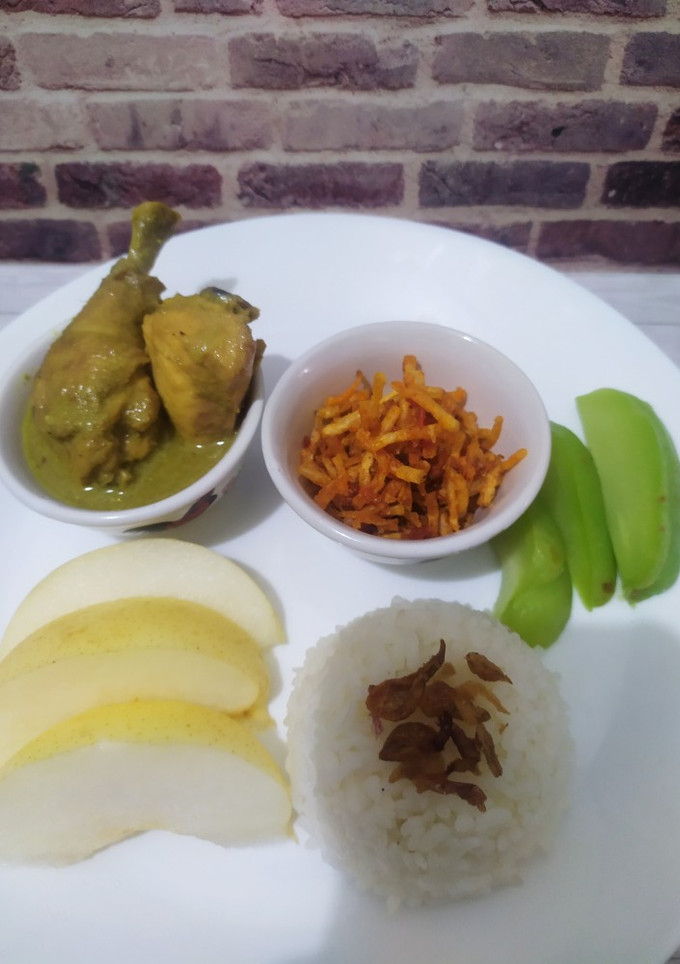 Foto resep Isi Piringku - Nasi dengan Opor Ayam