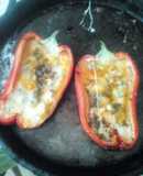 Morrones a la parrilla con queso azul
