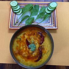 A picture of Moong Dal Saag Kadi.