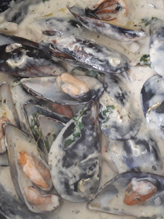 Una foto de Mejillones con nata