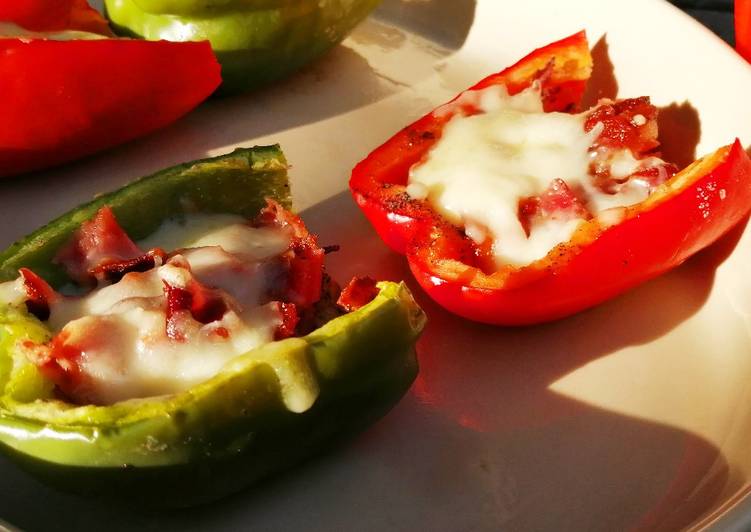 Simple Way to Make Quick Bacon and Ham Stuffed Bell Peppers