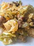 Arroz con longaniza y col de currantes