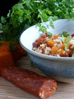 Une photo de RISOTTO AU POTIRON & CHORIZO