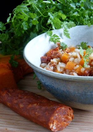 Une photo de RISOTTO AU POTIRON & CHORIZO