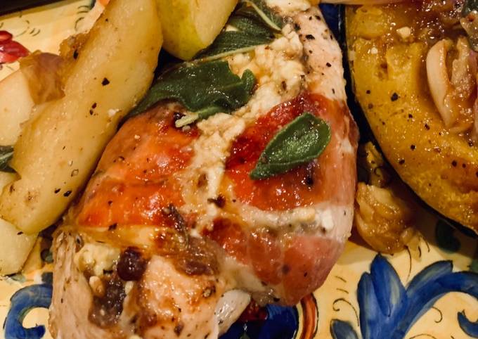 Simple Way to Prepare Homemade Prosciutto Wrapped Chicken and Apples