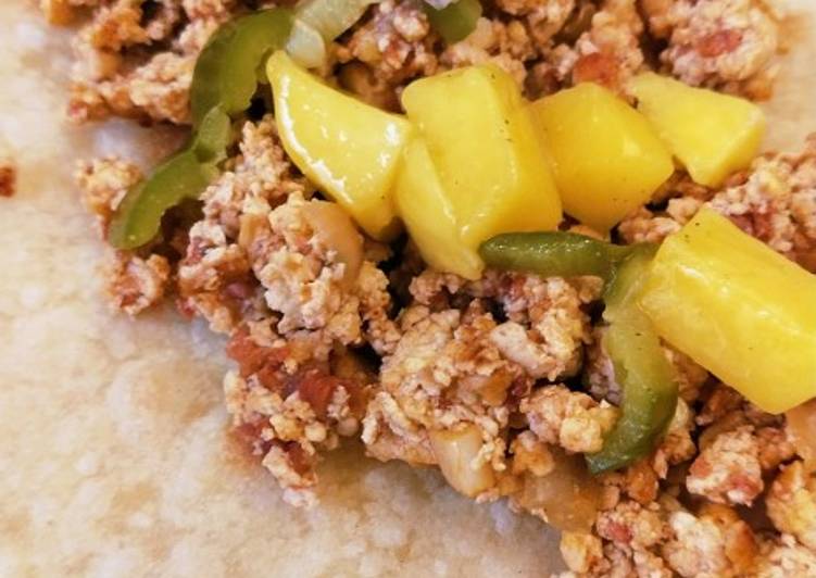 Proses memasak Taco tahu dan salsa mangga Lezat