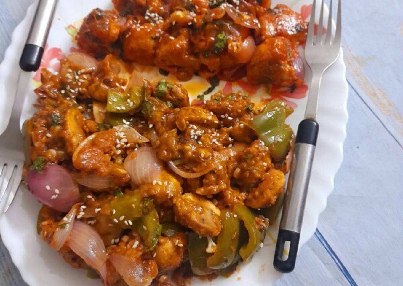 Chilli mushroom & gobhi