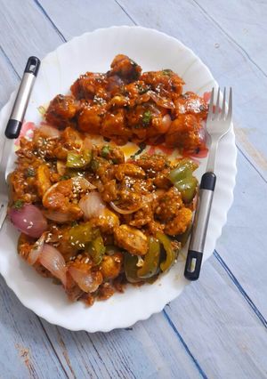 A picture of Chilli mushroom & gobhi.