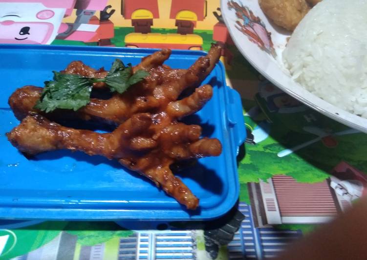 Ceker bakar teflon pedas manis