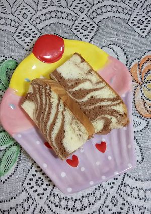 Foto resep Zebra Cake with Coconut Oil 🌴