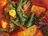 Sayur kacang panjang dan tempe..