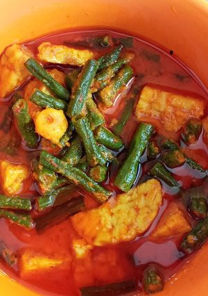 Foto resep Sayur kacang panjang dan tempe..