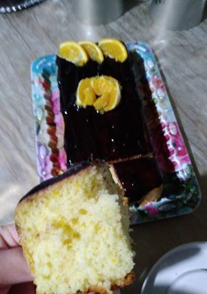 عکسی از دستور کیک پرتقالی با سس شکلاتی