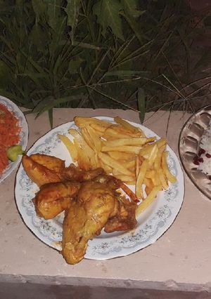 عکسی از دستور مرغ وپلو