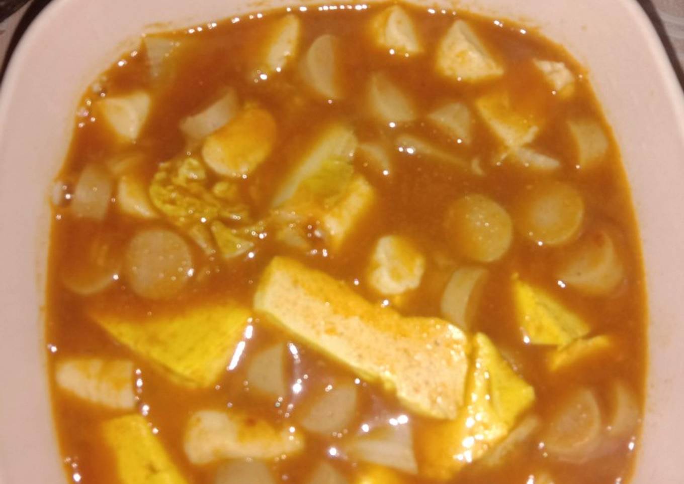 Sup tahu sosis bumbu gochujang