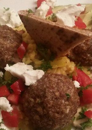 A picture of Bulgur Meatball Plate.