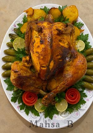 عکسی از دستور مرغ بریانی شکم پر