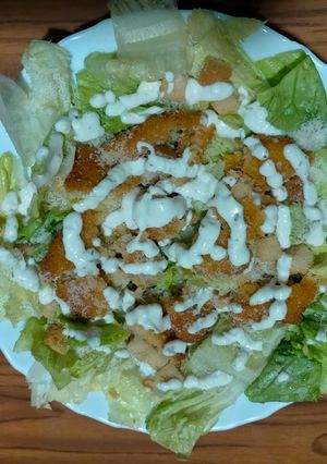 Una foto de Ensalada César vegetariana
