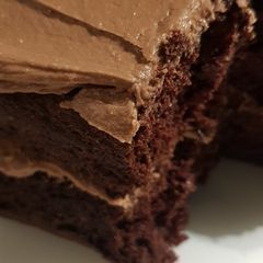 A picture of Chocolate cake with nutella buttercream.