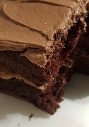 A picture of Chocolate cake with nutella buttercream.