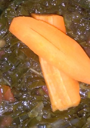 A picture of Fry sukuma wiki.