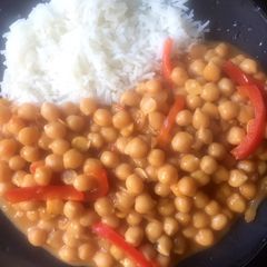 A picture of Chickpea Curry & Coconut Rice.
