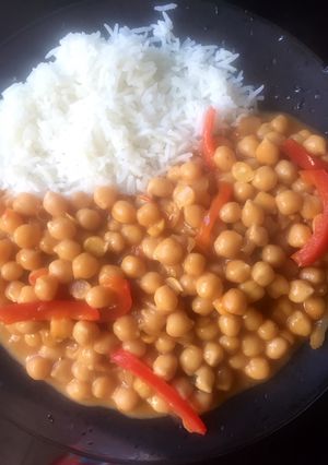 A picture of Chickpea Curry & Coconut Rice.