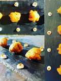 Buñuelos de mejillones con salsa romescu y all i oli