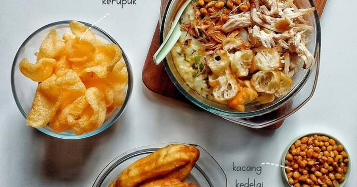 Resep Bubur Ayam Rice Cooker Simpel Oleh Pergianty Wiken Cookpad