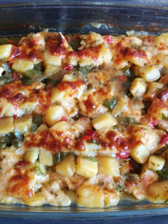 Una foto de Filetes de pavo con verduras