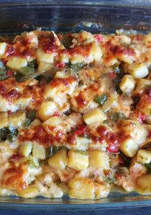 Una foto de Filetes de pavo con verduras