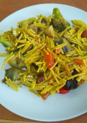Una foto de Fideos huertanos
