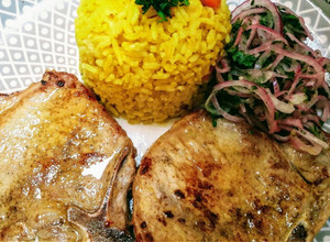 Una foto de Arroz a la jardinera en olla arrocera