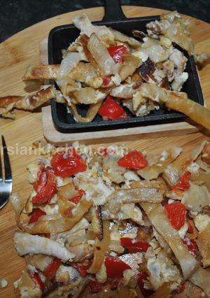 عکسی از دستور نودل نان با املت مرغ