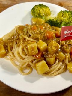 咖哩蒜香鮪魚義大利麵(素食) 的食譜成品照片