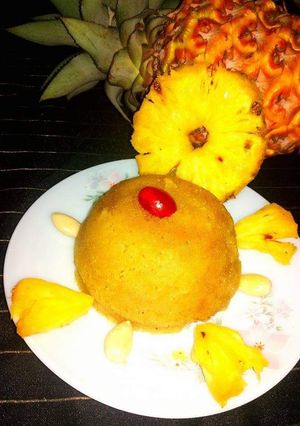 A picture of Pineapple Halwa/Semolina Pineapple Kesari.