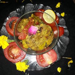 A picture of Stuff Bhindi with milets dhokli sabji.