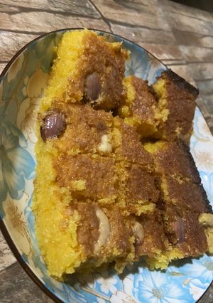 صورة لوصفة بسبوسة بالكاسترد