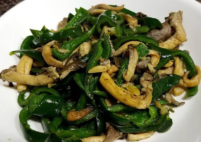 Recipe of Oyster mushroom and chili stirfry Delicious