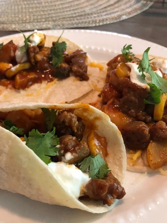 Simple Way Make Recipe Spicy shrimp and sausage tacos that is Can Pamper Your Tongue, Perfect}