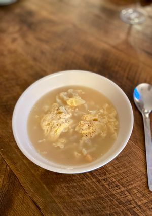 A picture of Cauliflower and Cannellini bean Garlic Soup.