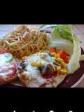 Mini Pizzas Vegetarianas con spaghetti