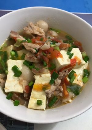 Hình của món Thịt,đậu sốt cà chua.