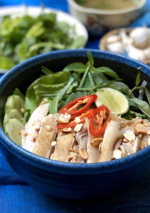 A picture of Chicken Pho Salad (Phở Gà Trộn).