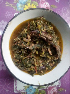 A picture of Waterleaf sauce.