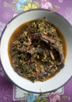 A picture of Waterleaf sauce.