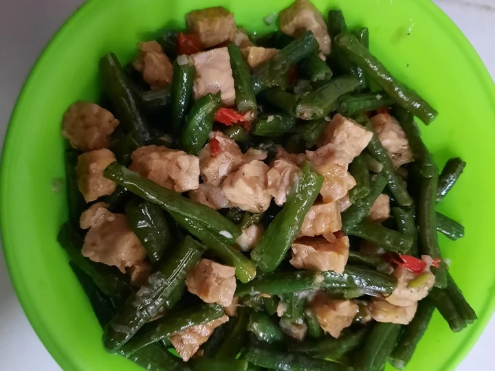Langkah Gampang Menyiapkan Resep Tumis kacang panjang dan tempe yang Enak Banget Anti Ribet, Lezat Sekali
